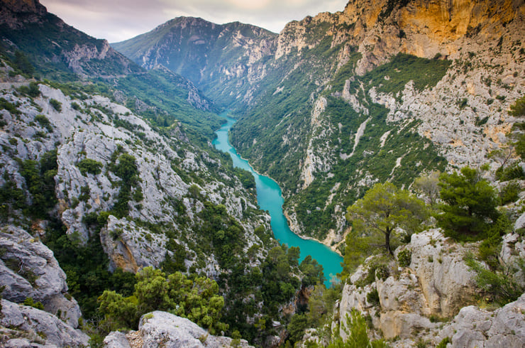 Vue aérienne des Gorges du Verdon au coeur des Alpes-Maritimes